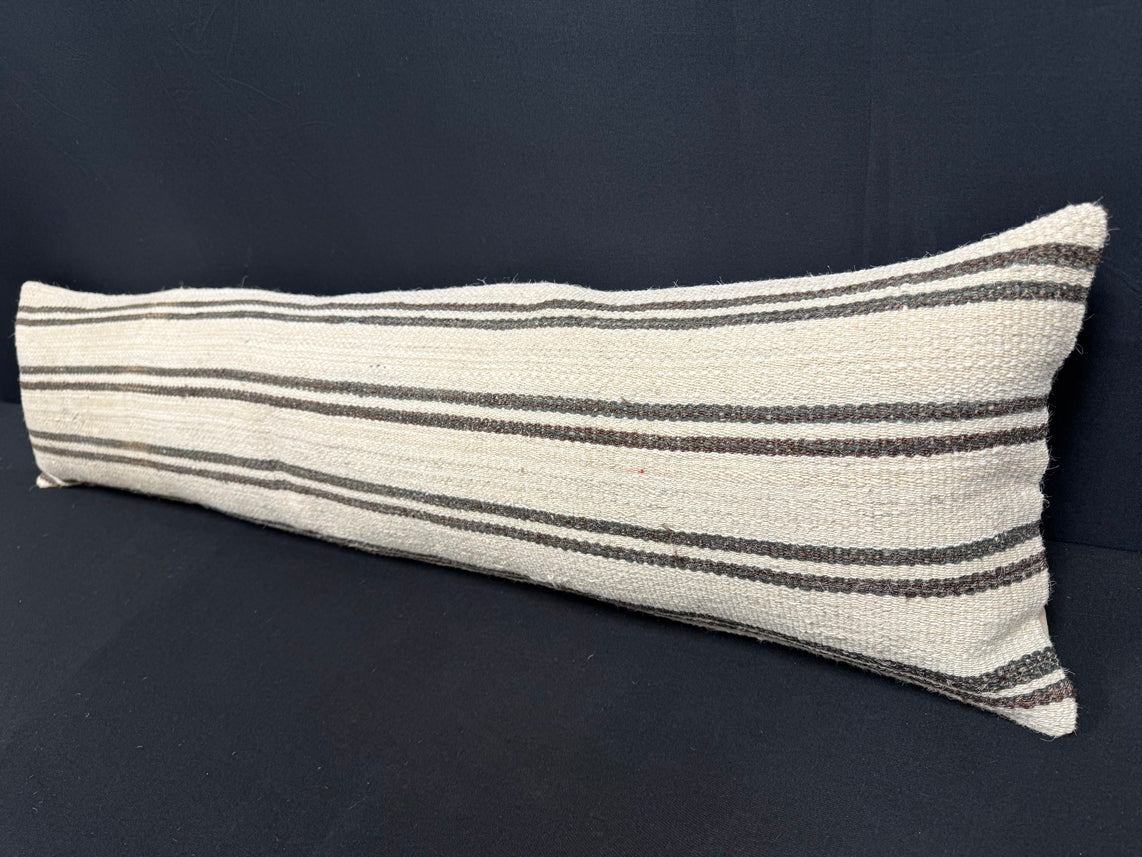 Turkish Hemp Pillow Cushion Natural Beige Brown Cushion Cover 12x46 #30286