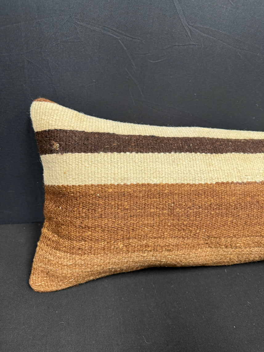 Turkish Hemp Pillow Cushion Natural Beige Brown Cushion Cover 12x46 #30332