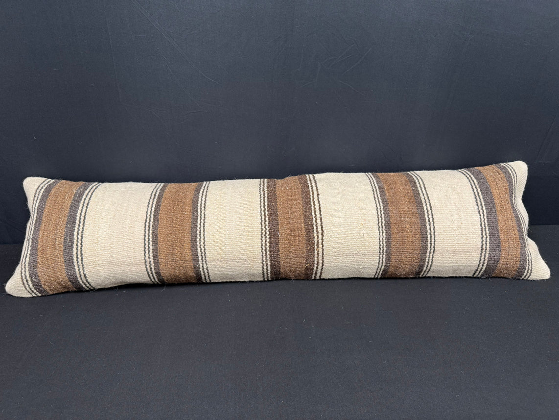 Turkish Hemp Pillow Cushion Natural Beige Brown Cushion Cover 12x46 #30325