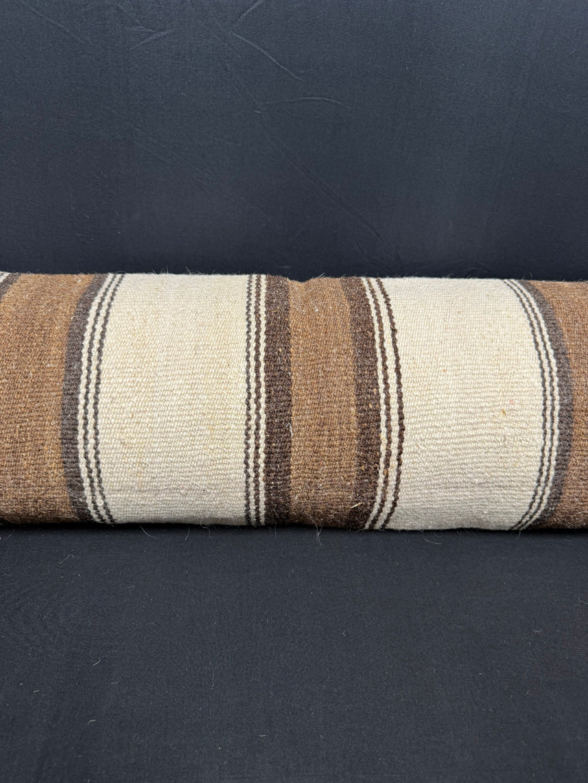 Turkish Hemp Pillow Cushion Natural Beige Brown Cushion Cover 12x46 #30325