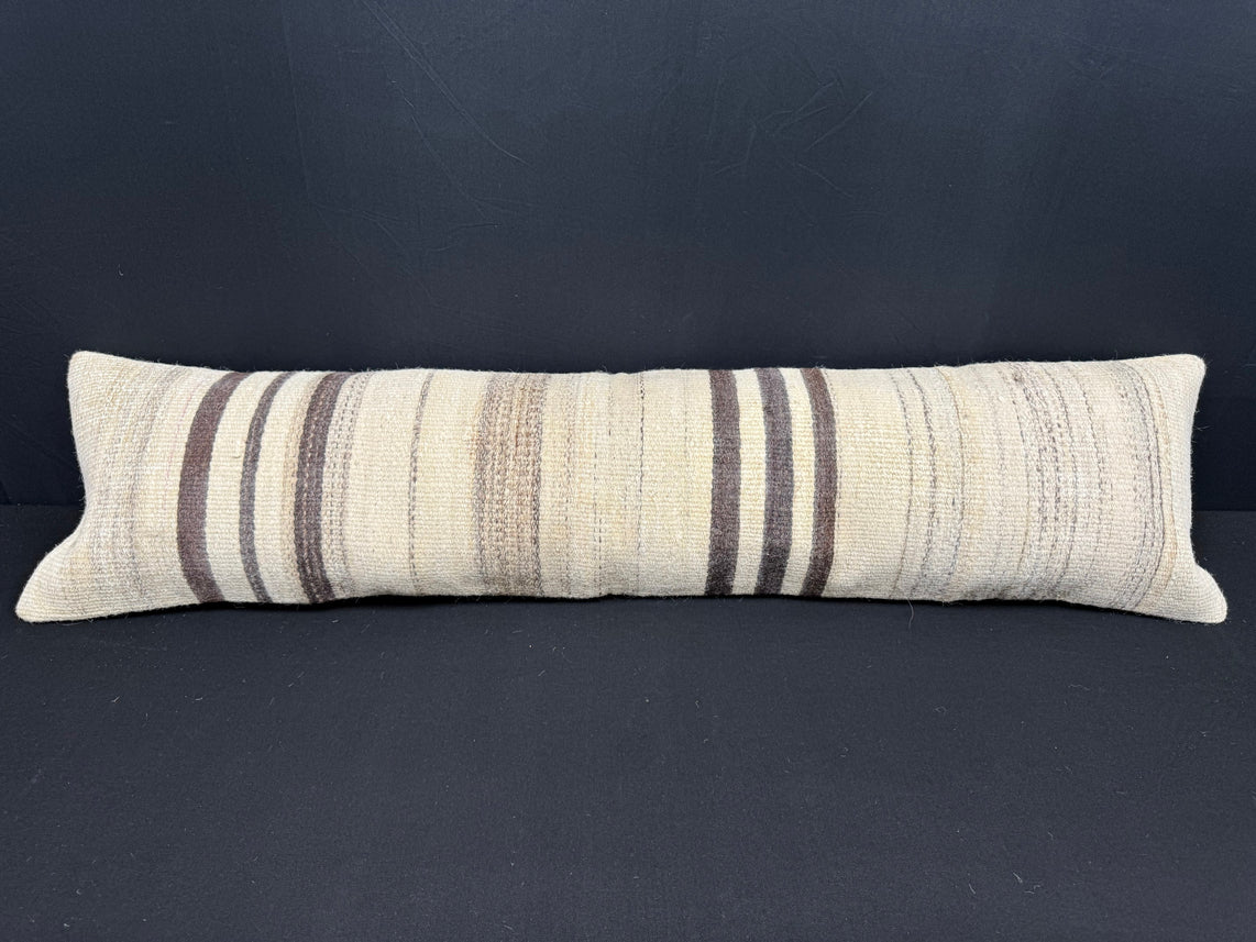 Turkish Hemp Pillow Cushion Natural Beige Brown Cushion Cover 12x46 #30314