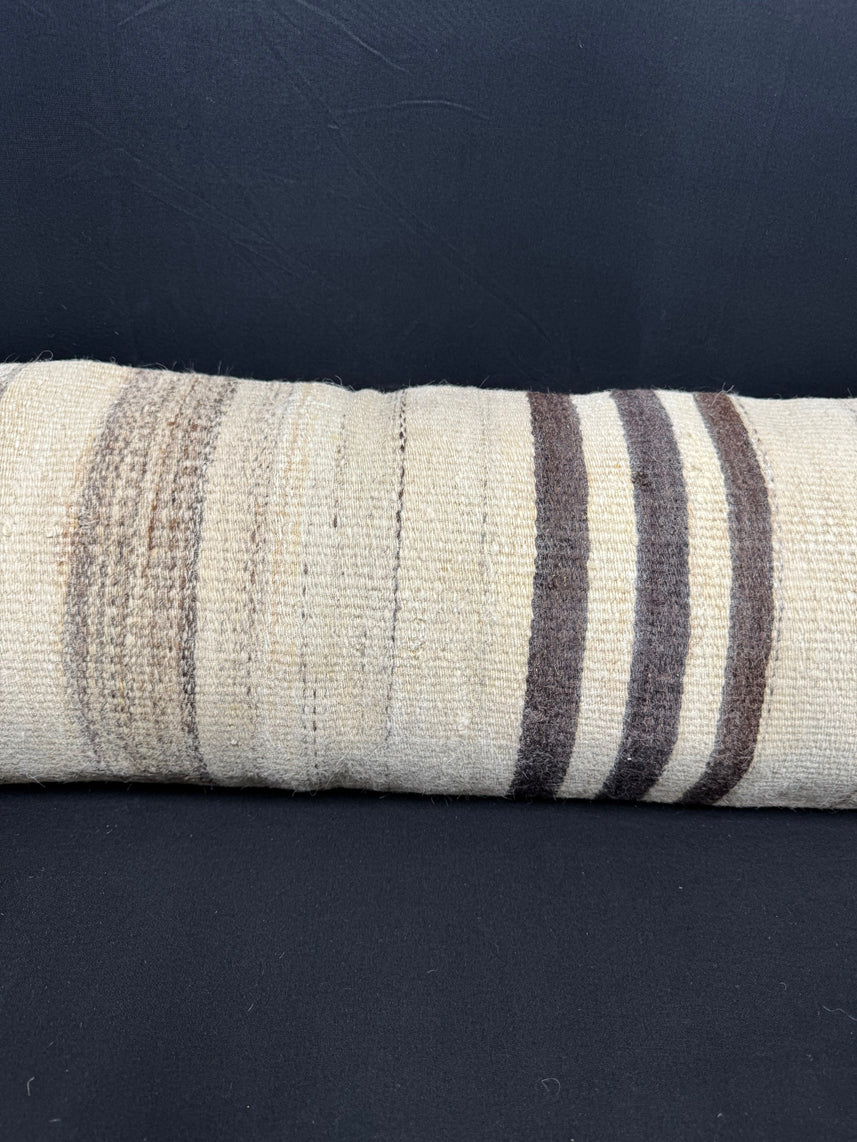 Turkish Hemp Pillow Cushion Natural Beige Brown Cushion Cover 12x46 #30314