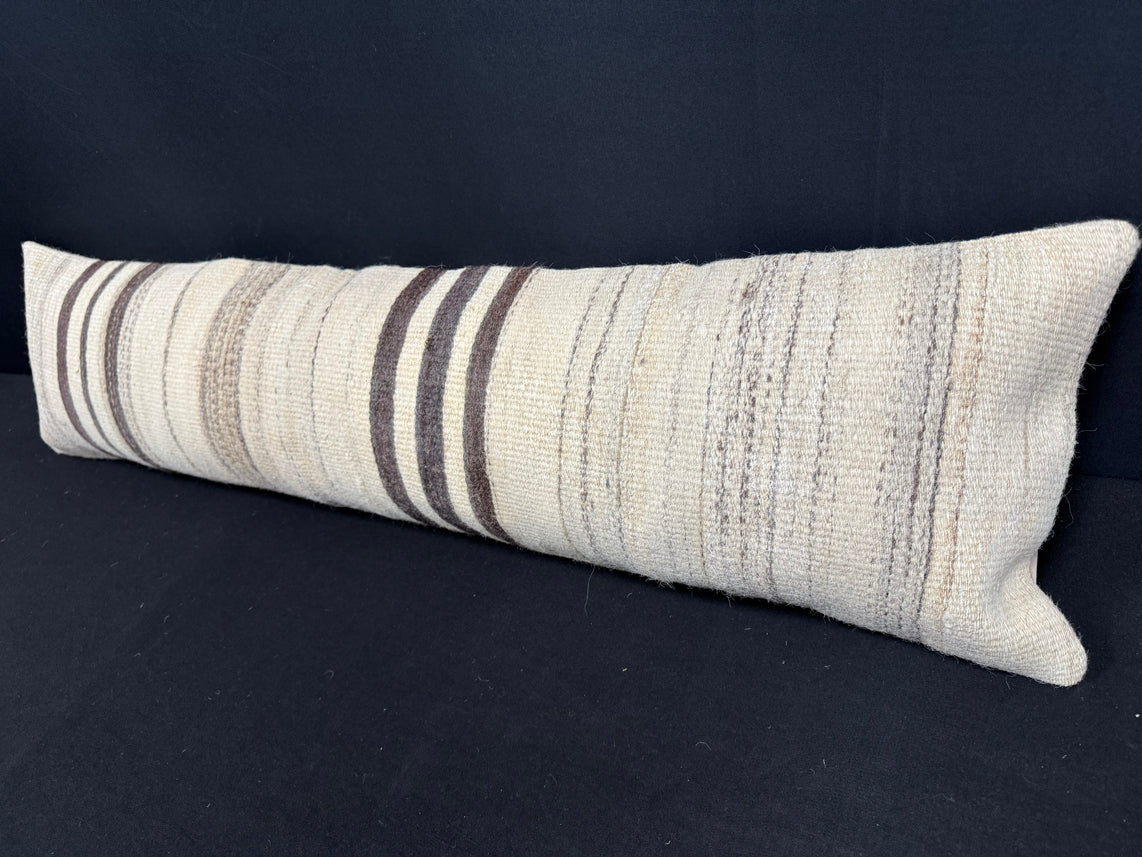 Turkish Hemp Pillow Cushion Natural Beige Brown Cushion Cover 12x46 #30314