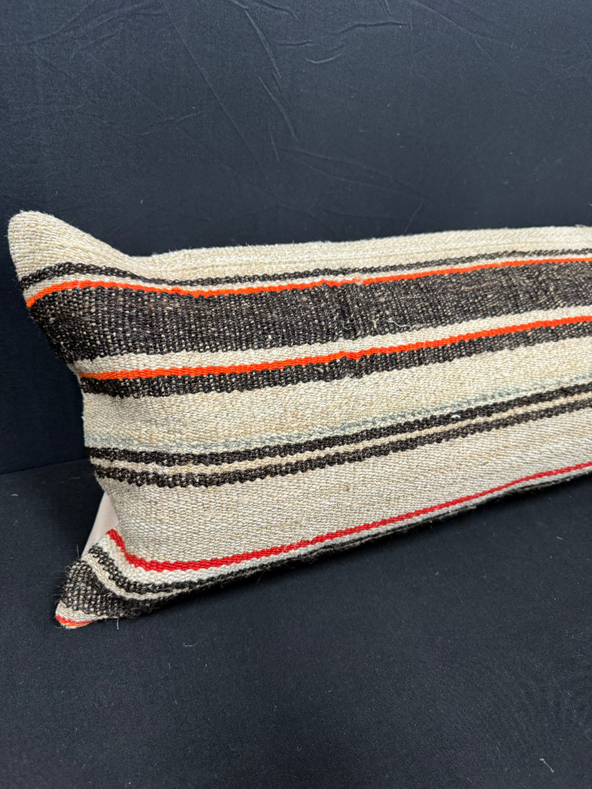 Turkish Hemp Pillow Cushion Natural Beige Brown Cushion Cover 12x46 #30317