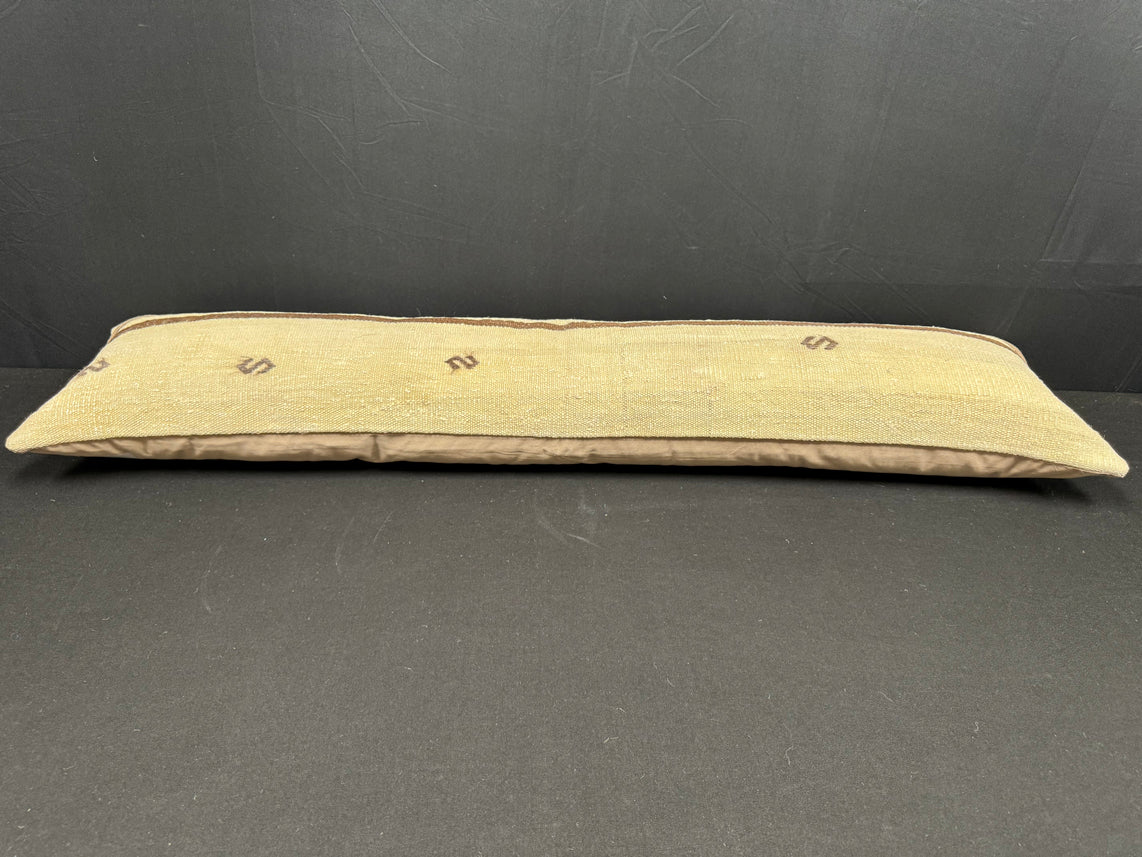 Turkish Hemp Pillow Cushion Natural Beige Brown Cushion Cover 12x46 #30324
