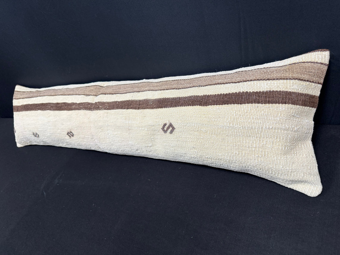 Turkish Hemp Pillow Cushion Natural Beige Brown Cushion Cover 12x46 #30324