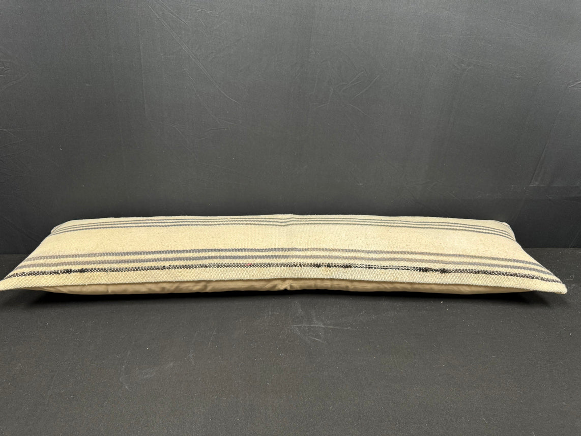 Turkish Hemp Pillow Cushion Natural Beige Gray Cushion Cover 12x46 #30323