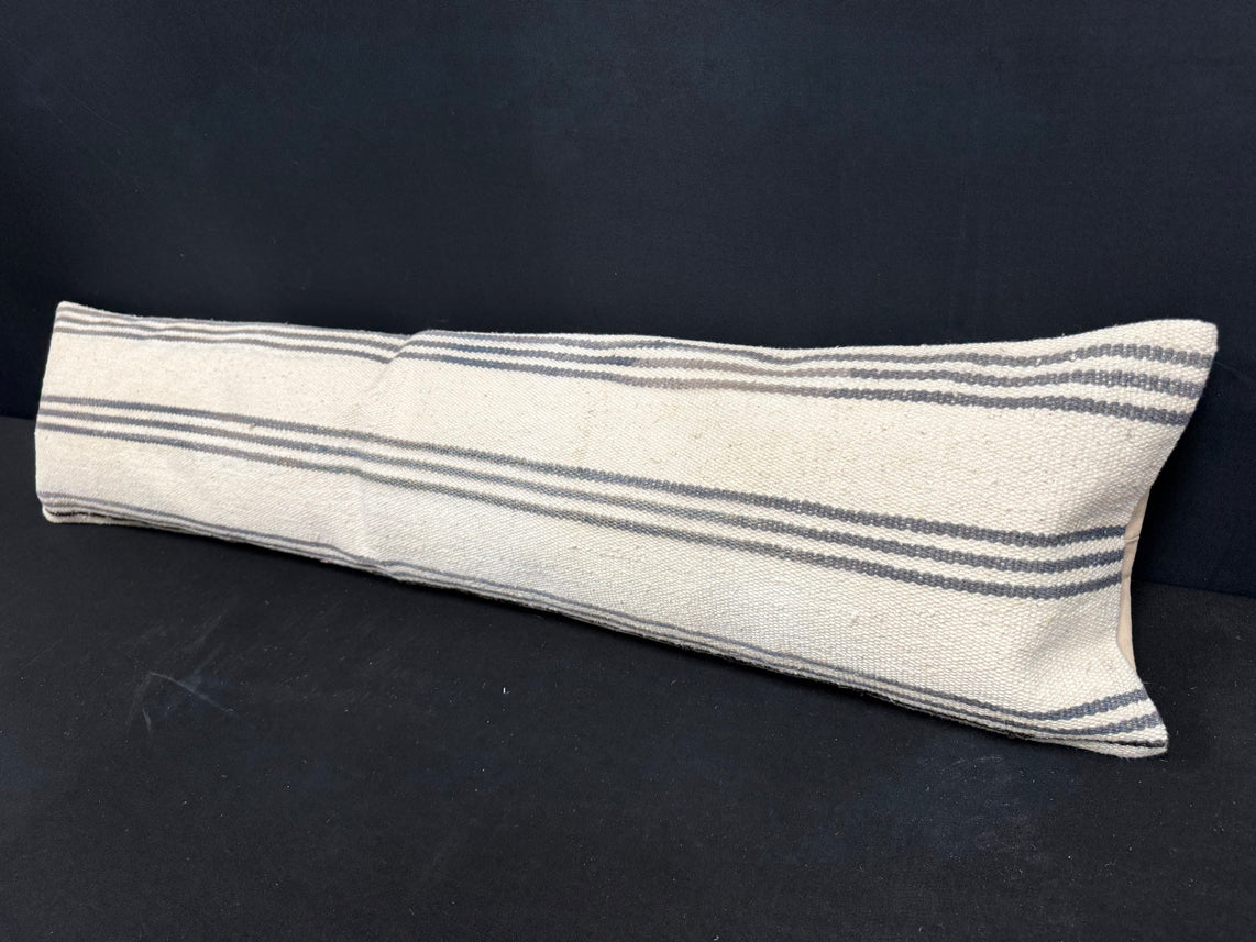 Turkish Hemp Pillow Cushion Natural Beige Gray Cushion Cover 12x46 #30323