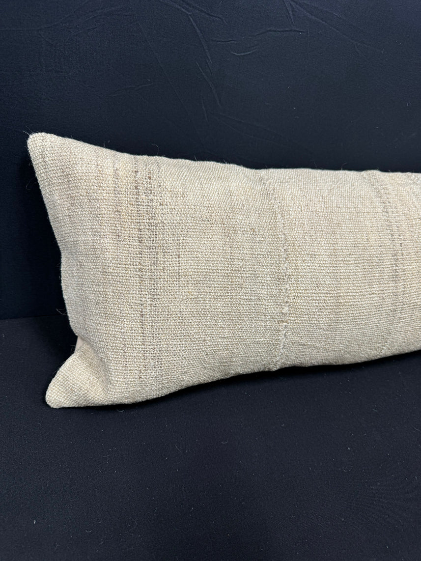 Turkish Hemp Pillow Cushion Natural Beige  Cushion Cover 12x46 #30321