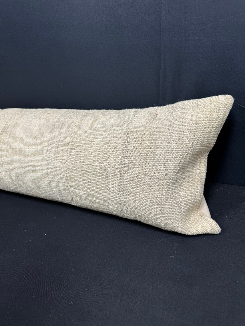 Turkish Hemp Pillow Cushion Natural Beige  Cushion Cover 12x46 #30321