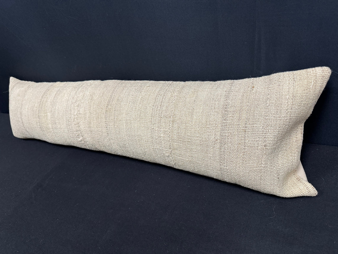 Turkish Hemp Pillow Cushion Natural Beige  Cushion Cover 12x46 #30321