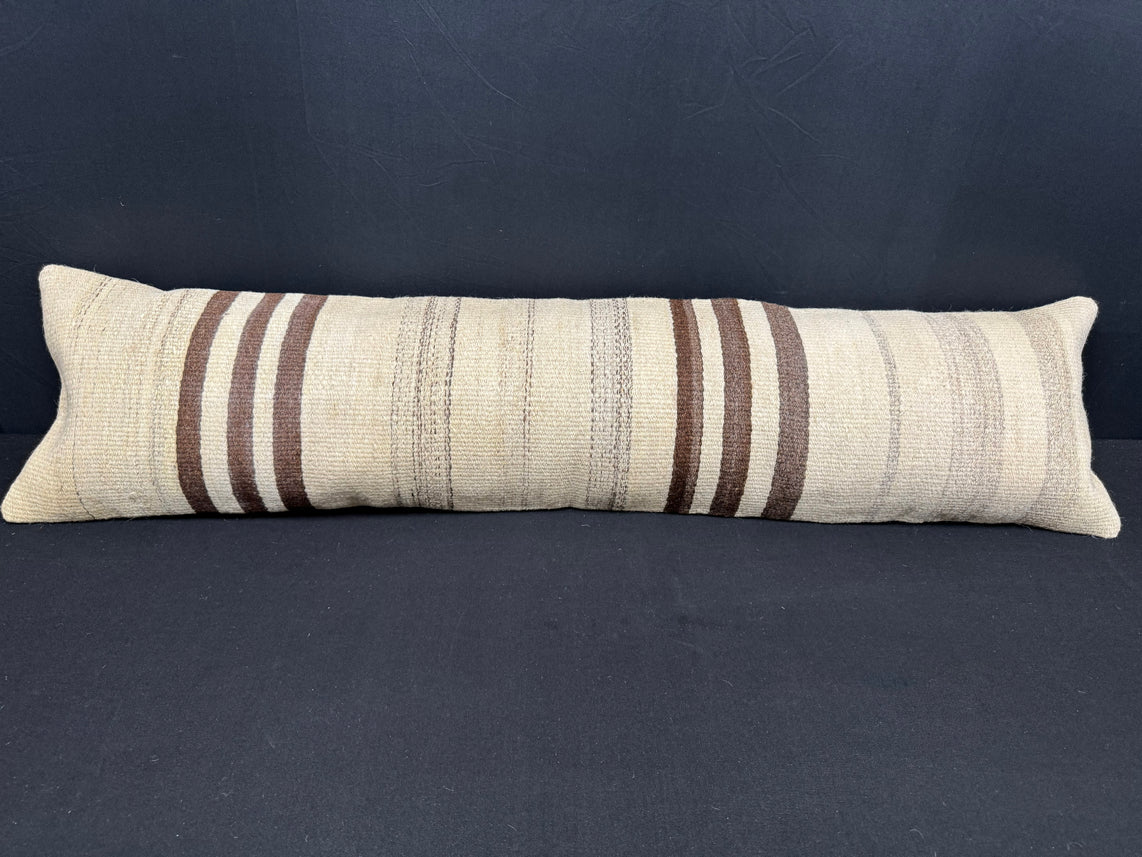 Turkish Hemp Pillow Cushion Natural Beige Brown Cushion Cover 12x46 #30285