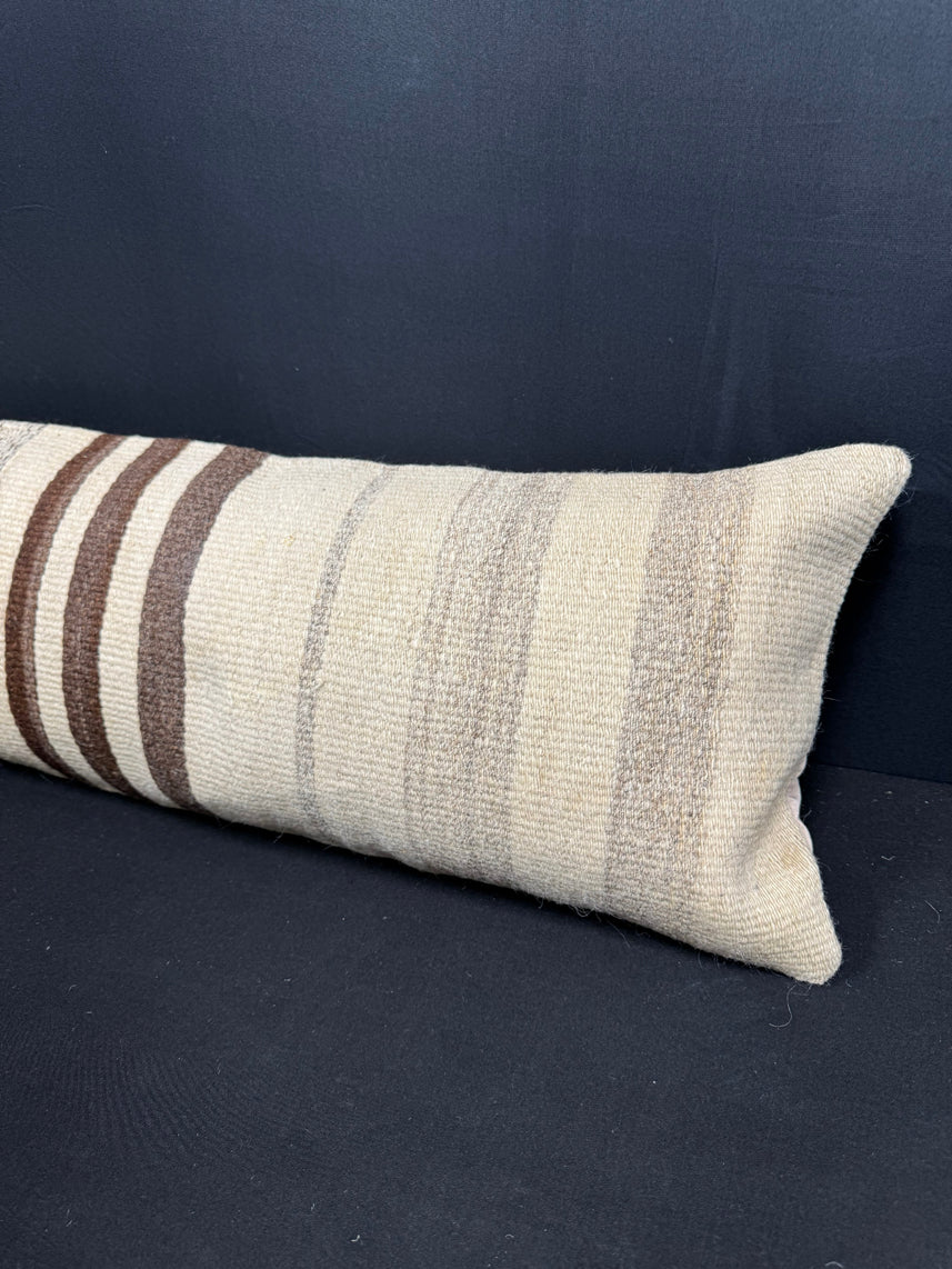 Turkish Hemp Pillow Cushion Natural Beige Brown Cushion Cover 12x46 #30285