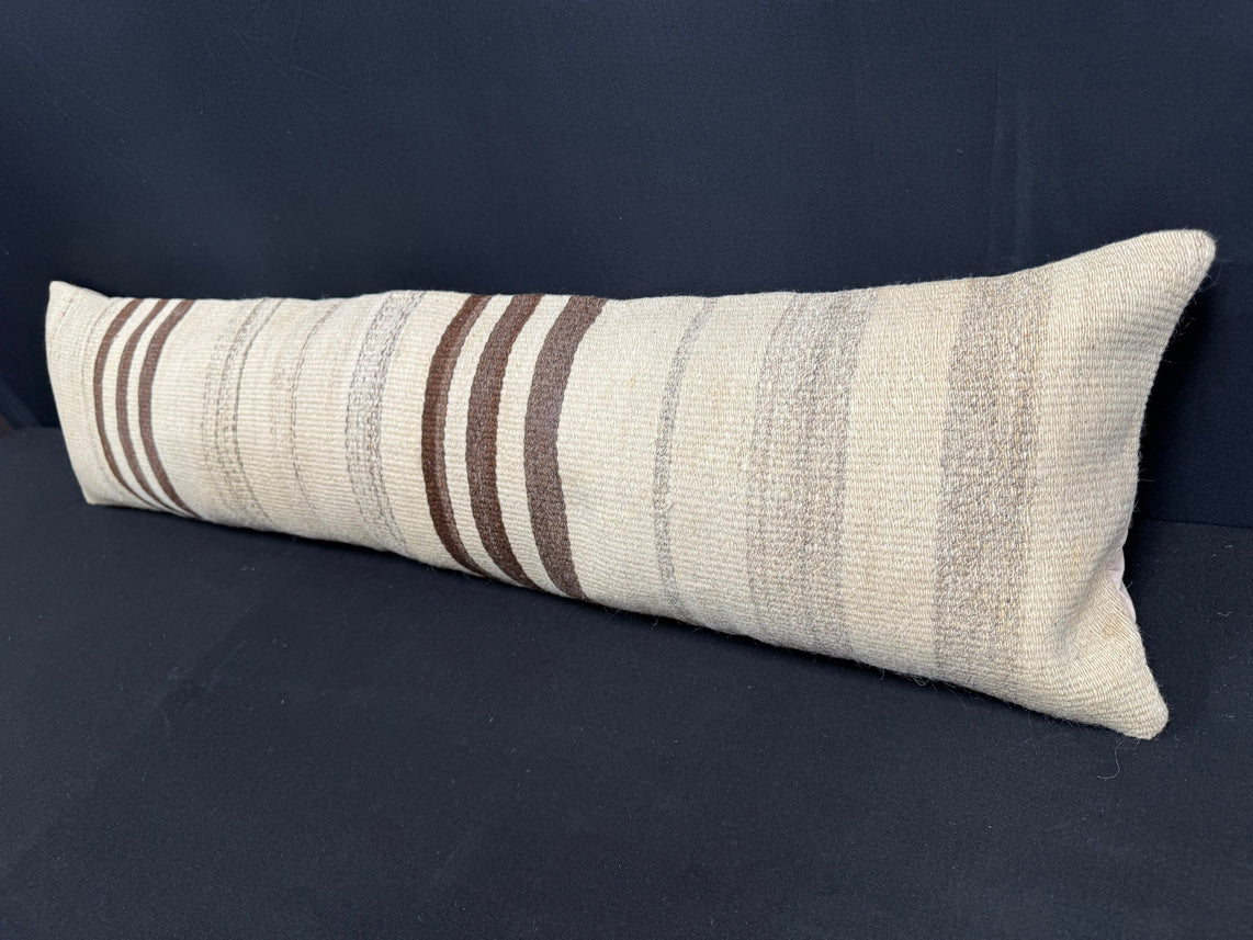 Turkish Hemp Pillow Cushion Natural Beige Brown Cushion Cover 12x46 #30285