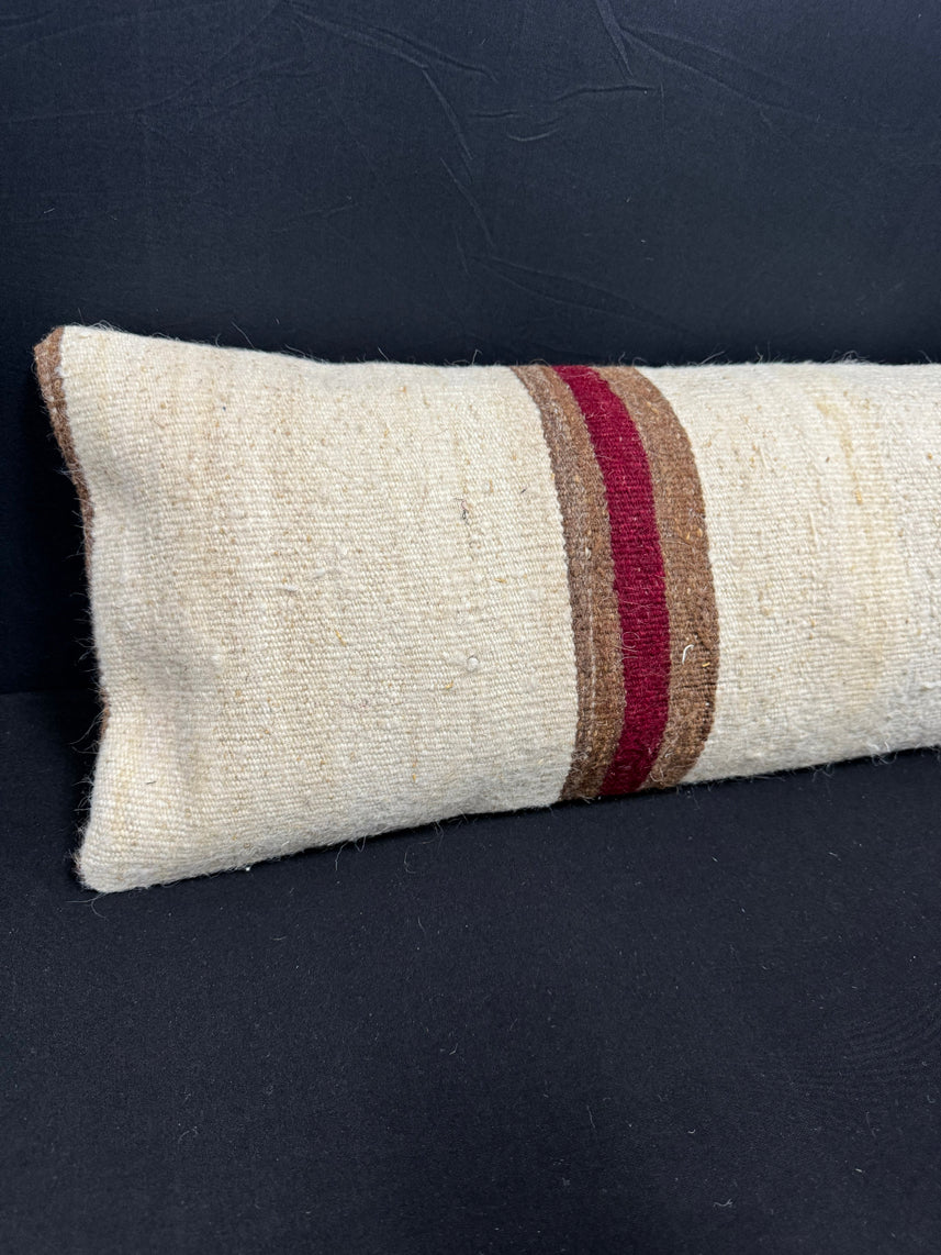 Turkish Hemp Pillow Cushion Natural Beige Brown Cushion Cover 12x46 #30326