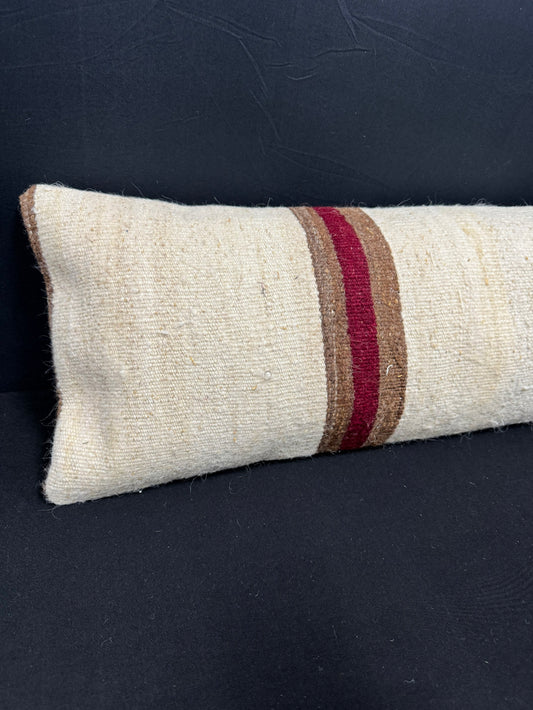 Turkish Hemp Pillow Cushion Natural Beige Brown Cushion Cover 12x46 #30326
