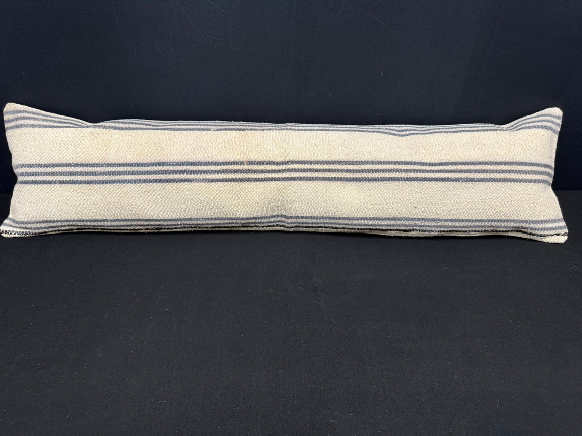 Turkish Hemp Pillow Cushion Natural Beige Gray Cushion Cover 12x46 #30331