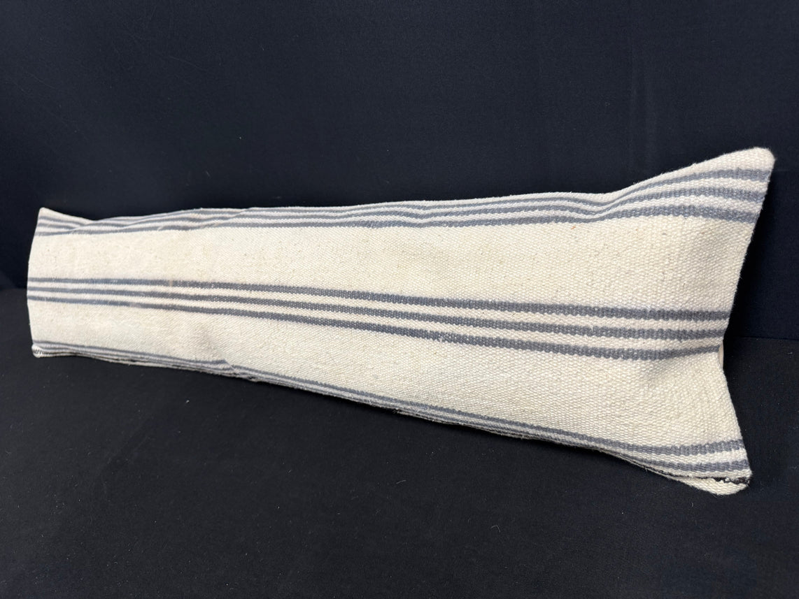Turkish Hemp Pillow Cushion Natural Beige Gray Cushion Cover 12x46 #30331