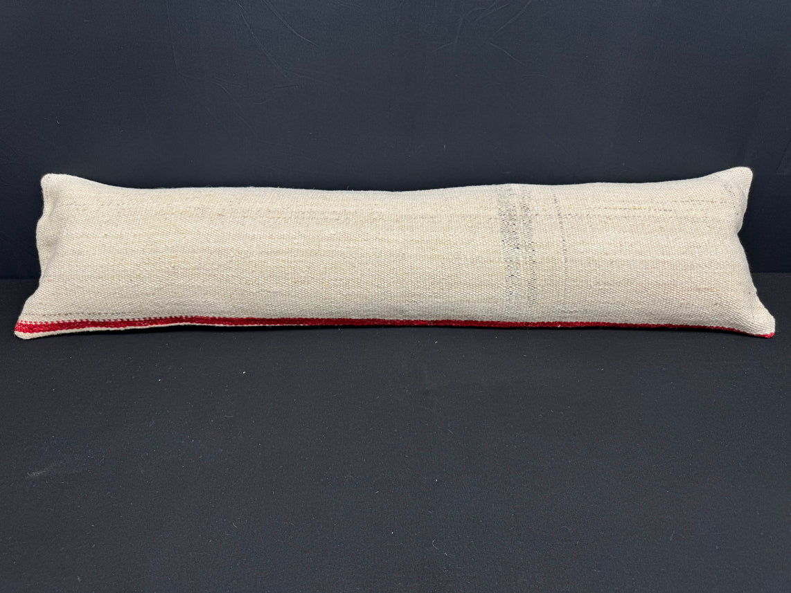 Turkish Hemp Pillow Cushion Natural Beige Red Cushion Cover 12x46 #30330