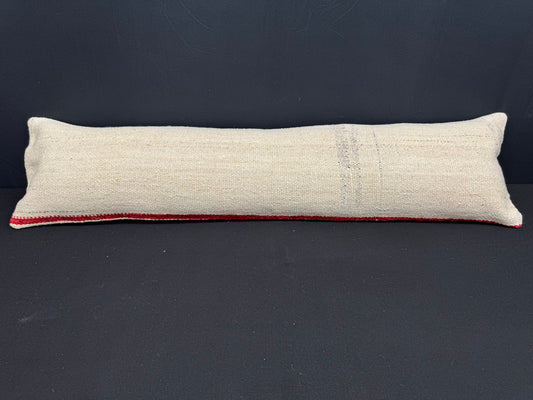 Turkish Hemp Pillow Cushion Natural Beige Red Cushion Cover 12x46 #30330
