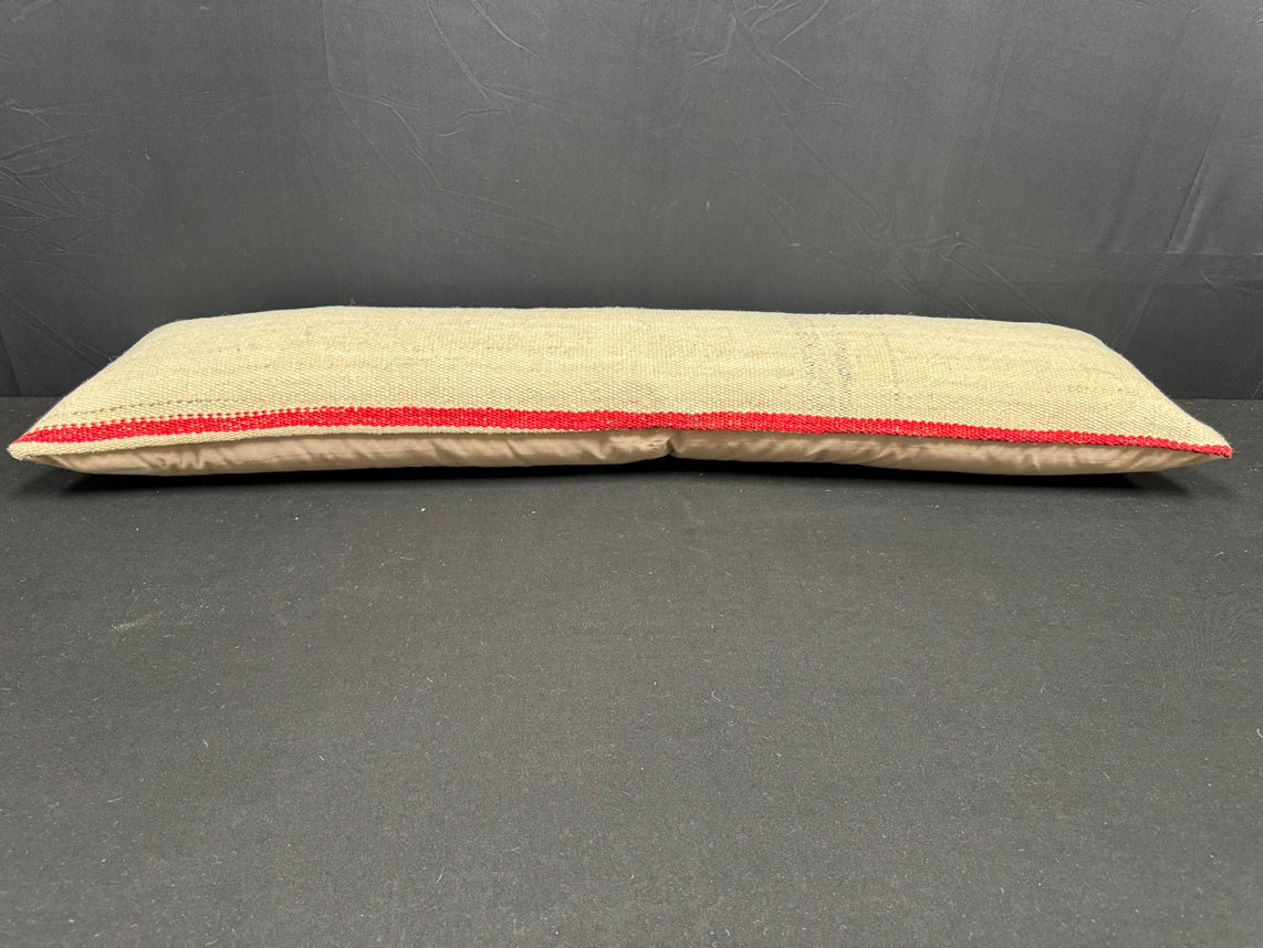 Turkish Hemp Pillow Cushion Natural Beige Red Cushion Cover 12x46 #30330