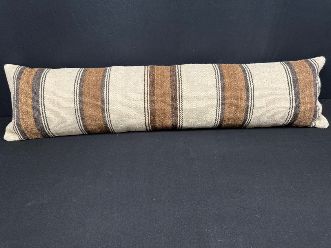 Turkish Hemp Pillow Cushion Natural Beige Brown Cushion Cover 12x46 #30329
