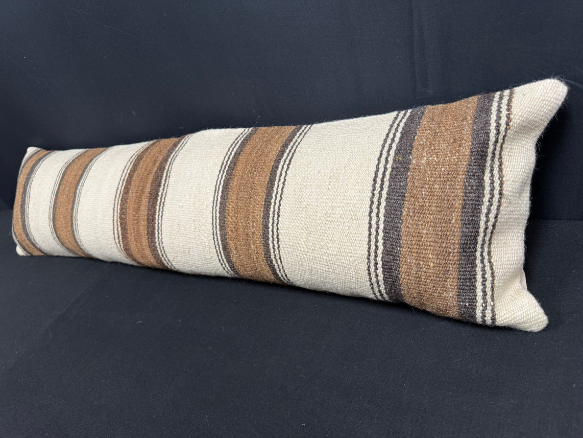 Turkish Hemp Pillow Cushion Natural Beige Brown Cushion Cover 12x46 #30329