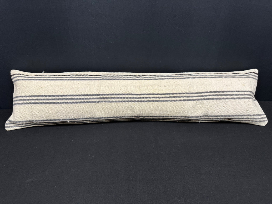 Turkish Hemp Pillow Cushion Natural Beige Gray Cushion Cover 12x46 #30338