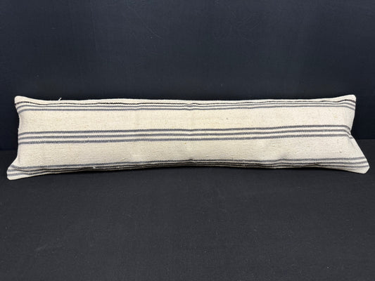 Turkish Hemp Pillow Cushion Natural Beige Gray Cushion Cover 12x46 #30338