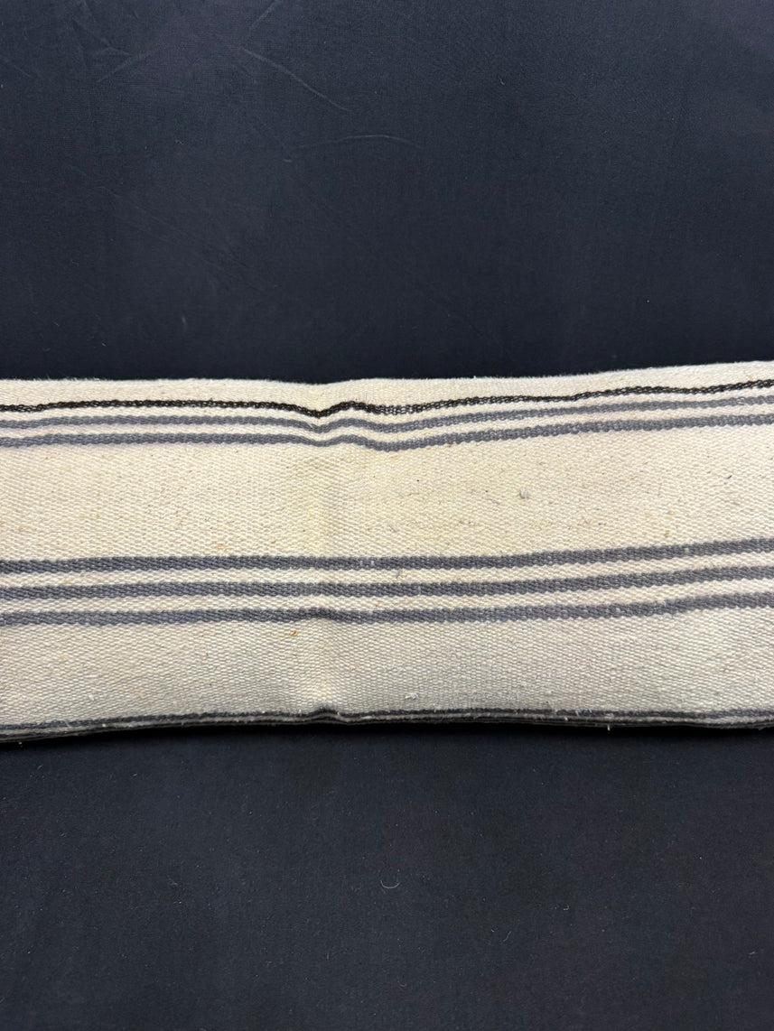 Turkish Hemp Pillow Cushion Natural Beige Gray Cushion Cover 12x46 #30338