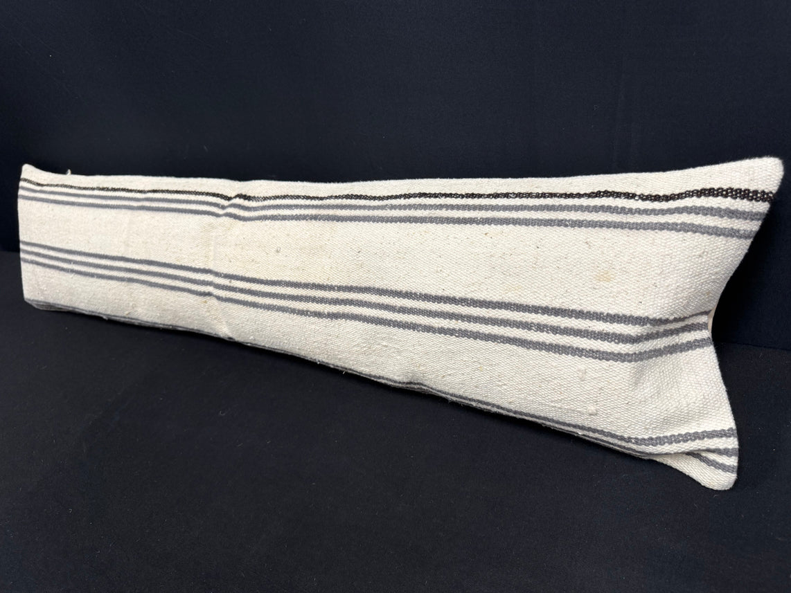 Turkish Hemp Pillow Cushion Natural Beige Gray Cushion Cover 12x46 #30338
