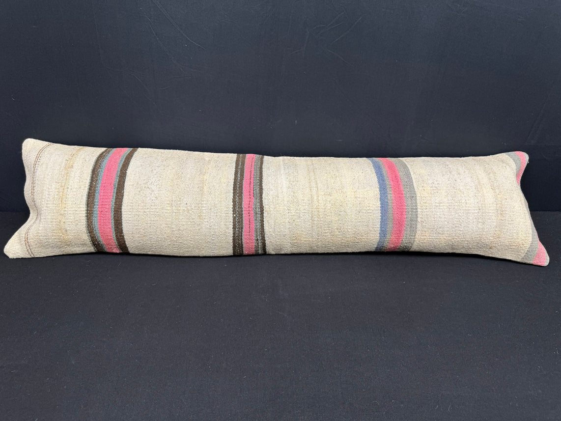 Turkish Hemp Pillow Cushion Natural Beige Brown Cushion Cover 12x46 #30337