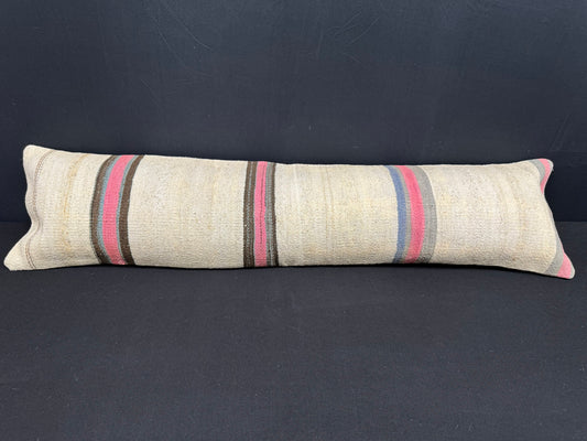 Turkish Hemp Pillow Cushion Natural Beige Brown Cushion Cover 12x46 #30337