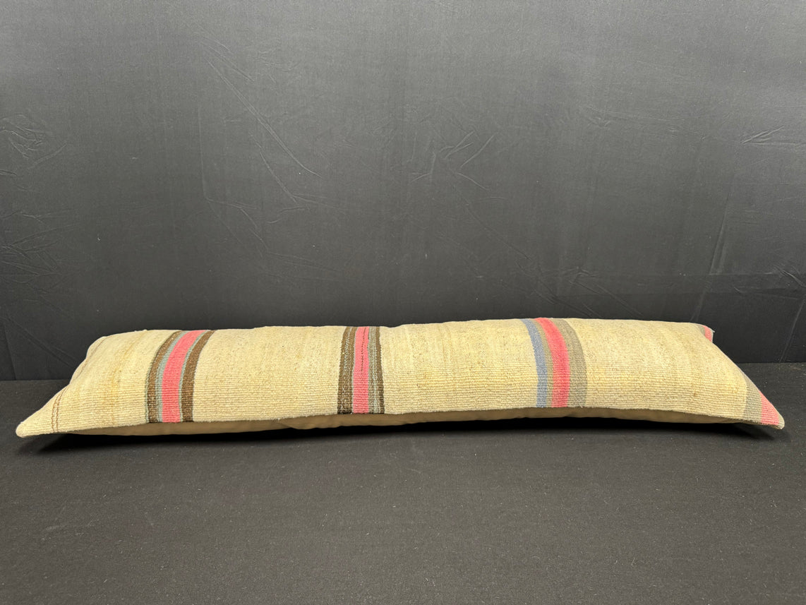 Turkish Hemp Pillow Cushion Natural Beige Brown Cushion Cover 12x46 #30337