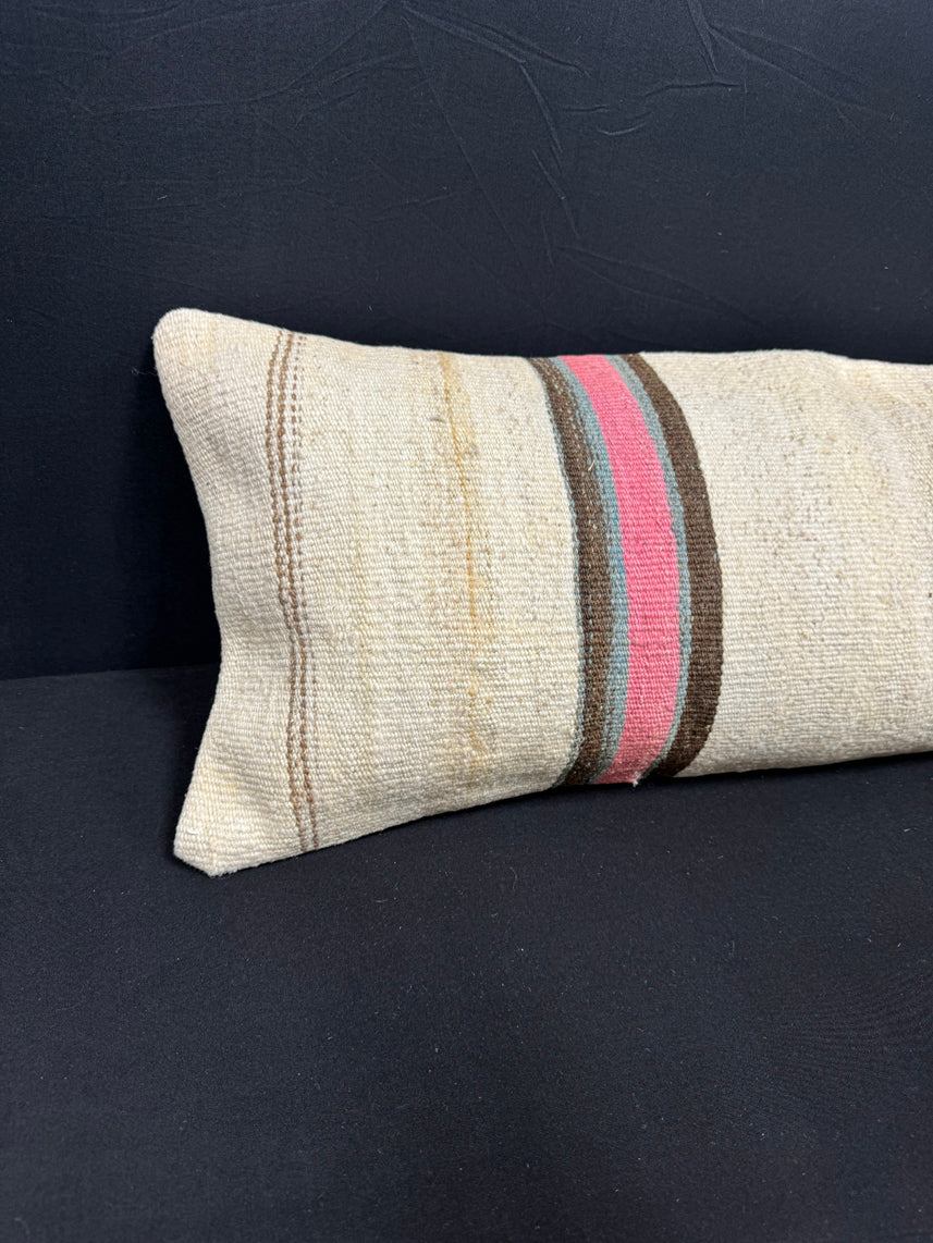 Turkish Hemp Pillow Cushion Natural Beige Brown Cushion Cover 12x46 #30337