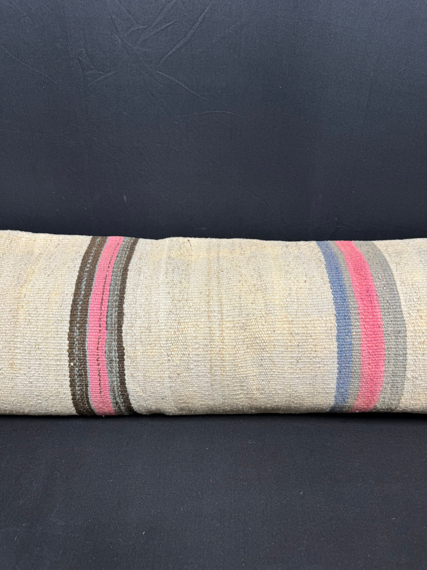 Turkish Hemp Pillow Cushion Natural Beige Brown Cushion Cover 12x46 #30337