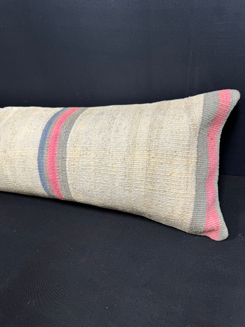 Turkish Hemp Pillow Cushion Natural Beige Brown Cushion Cover 12x46 #30337