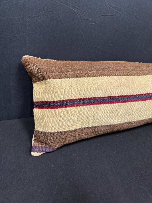 Turkish Hemp Pillow Cushion Natural Beige Brown Cushion Cover 12x46 #30336