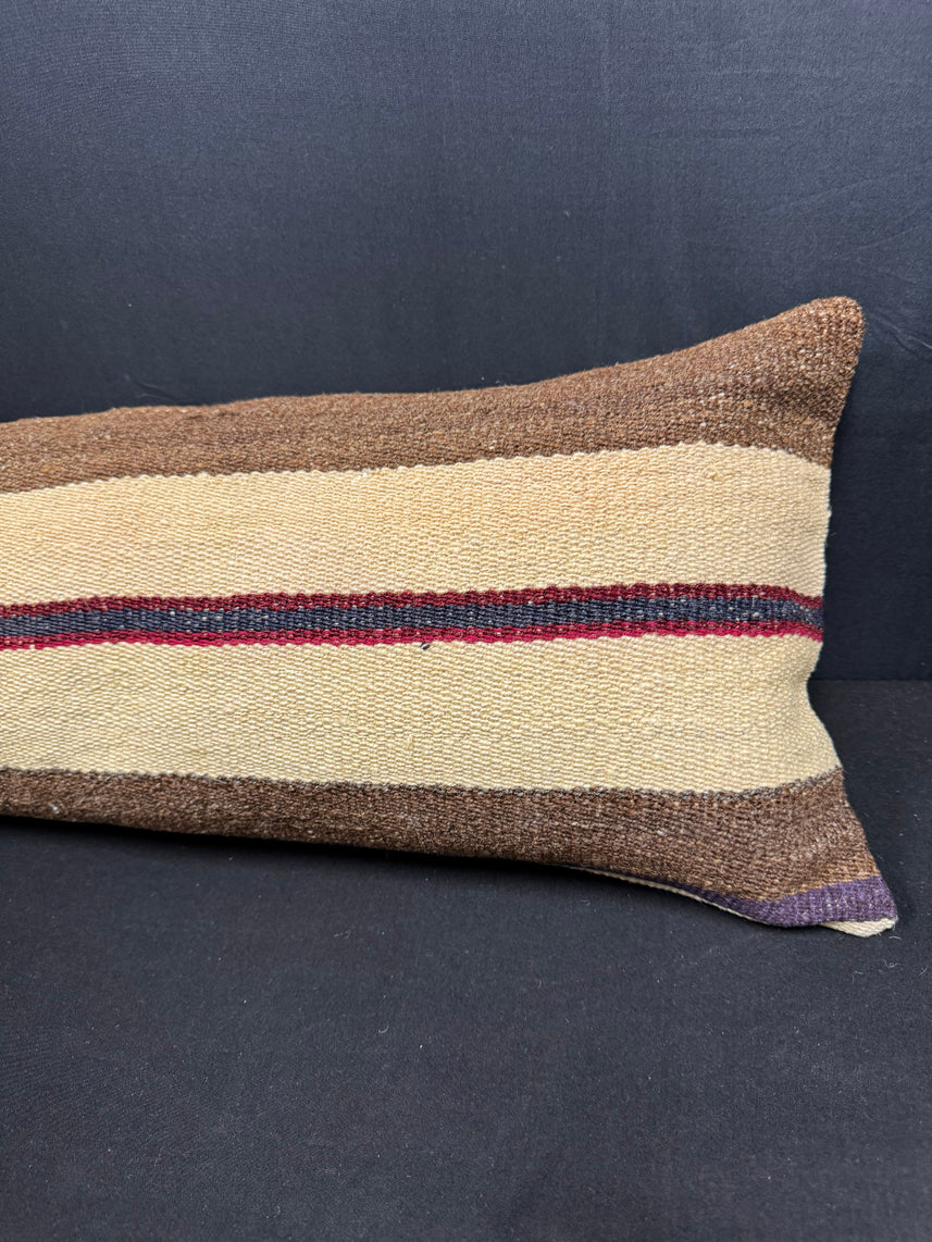 Turkish Hemp Pillow Cushion Natural Beige Brown Cushion Cover 12x46 #30336