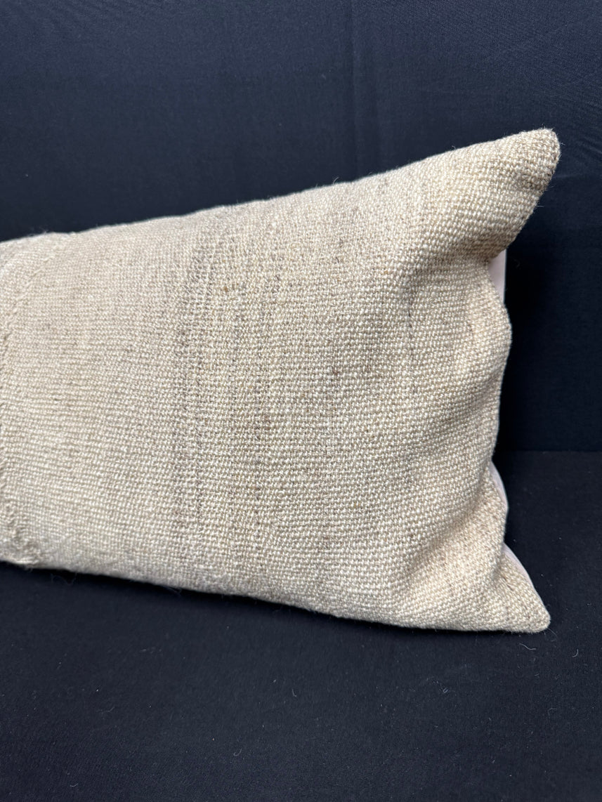 Turkish Hemp Pillow Cushion Natural Beige  Cushion Cover 12x46 #30315