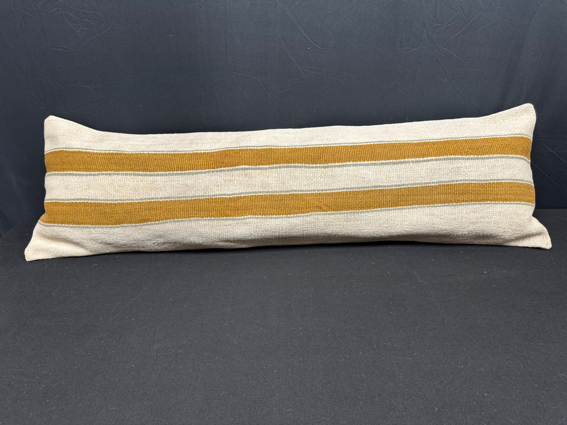 Turkish Hemp Pillow Cushion Natural Beige Brown Cushion Cover 14x45 #18023
