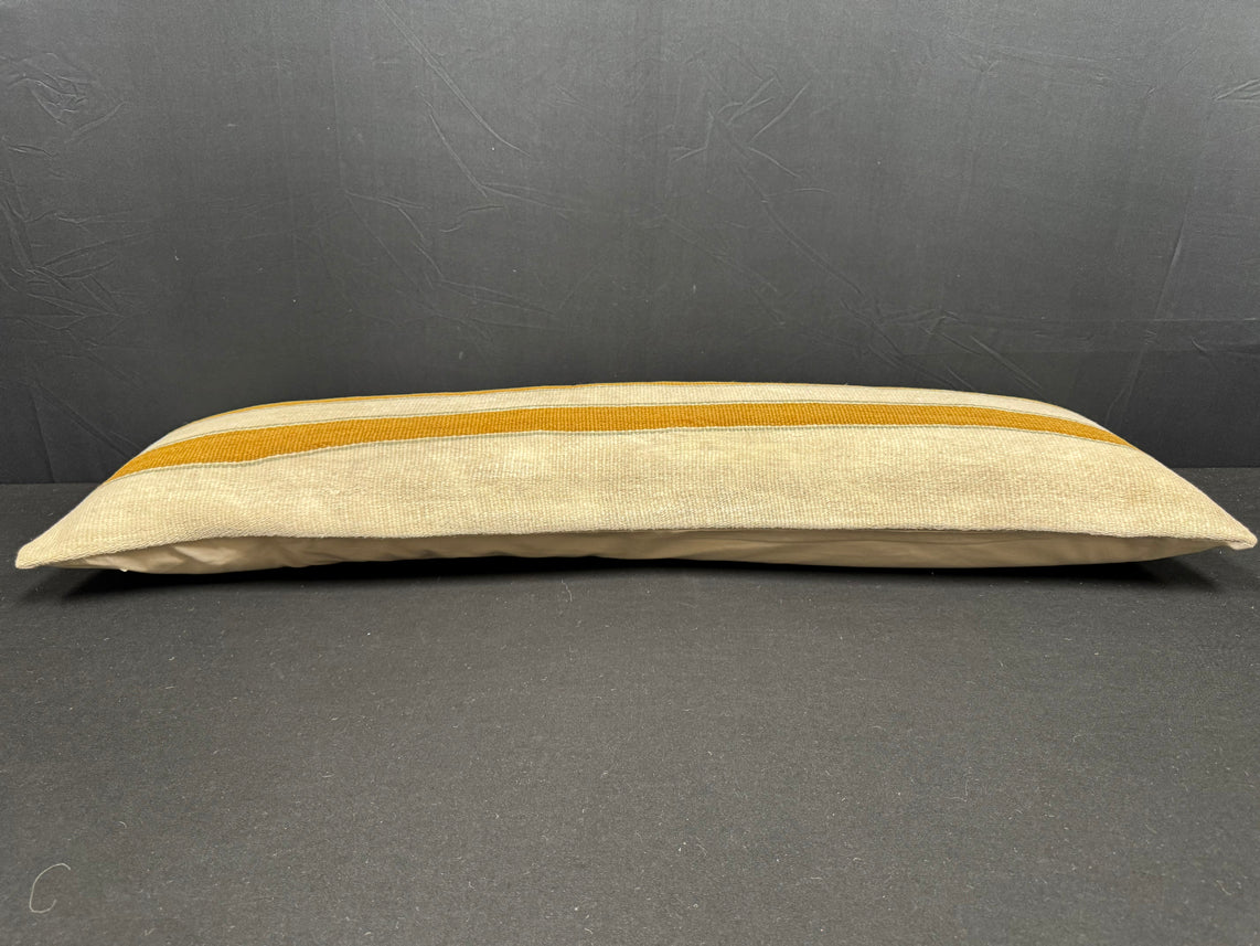 Turkish Hemp Pillow Cushion Natural Beige Brown Cushion Cover 14x45 #18023