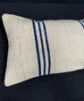 Turkish Hemp Pillow Cushion Natural Beige Blue Cushion Cover 14x45 #18051