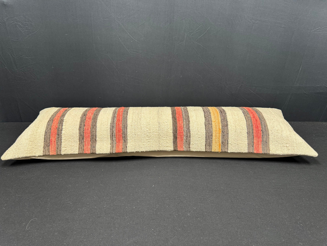 Turkish Hemp Pillow Cushion Natural Beige Brown Cushion Cover 14x45 #18041