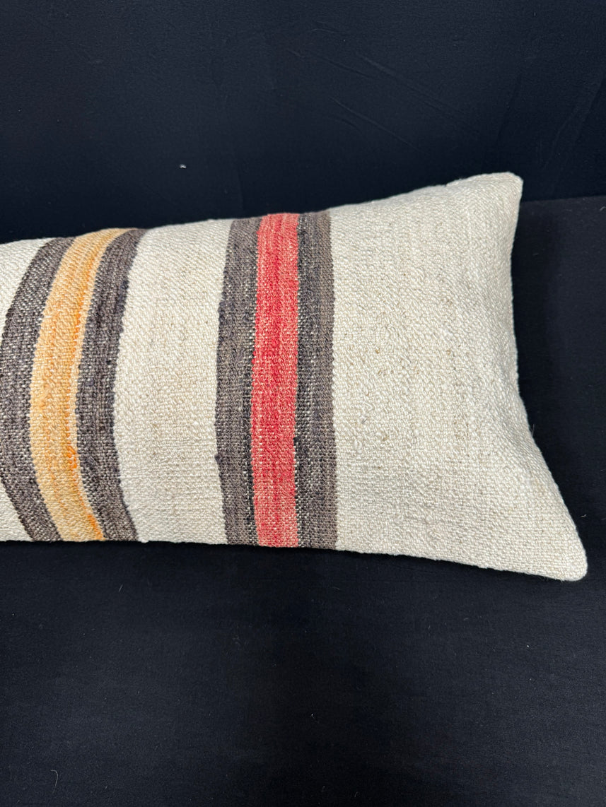 Turkish Hemp Pillow Cushion Natural Beige Brown Cushion Cover 14x45 #18041