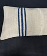 Turkish Hemp Pillow Cushion Natural Beige Blue Cushion Cover 14x45 #18043
