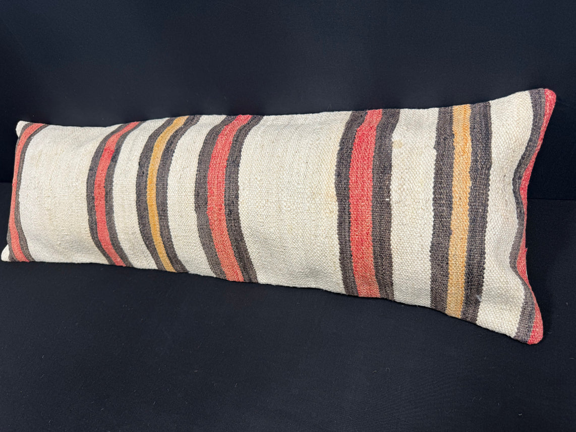 Turkish Hemp Pillow Cushion Natural Beige Brown Cushion Cover 14x45 #18070