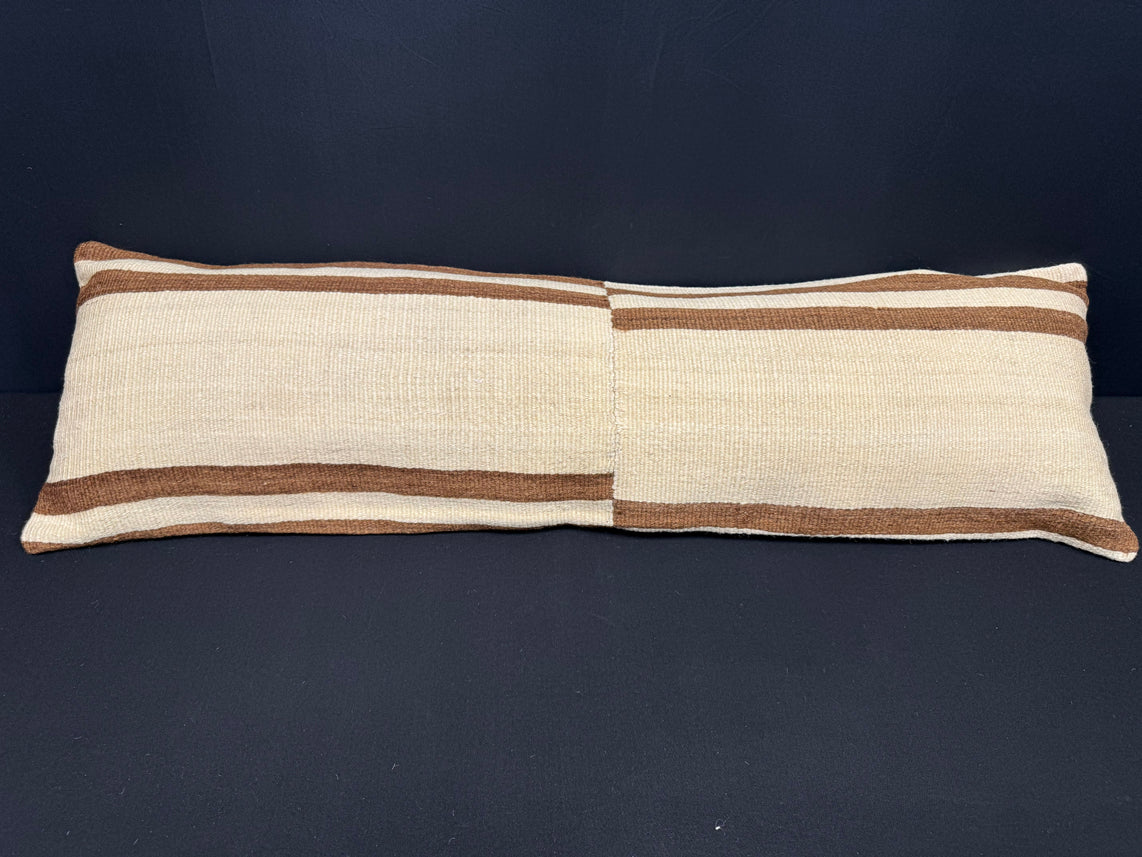 Turkish Hemp Pillow Cushion Natural Beige Brown Cushion Cover 14x45 #18027