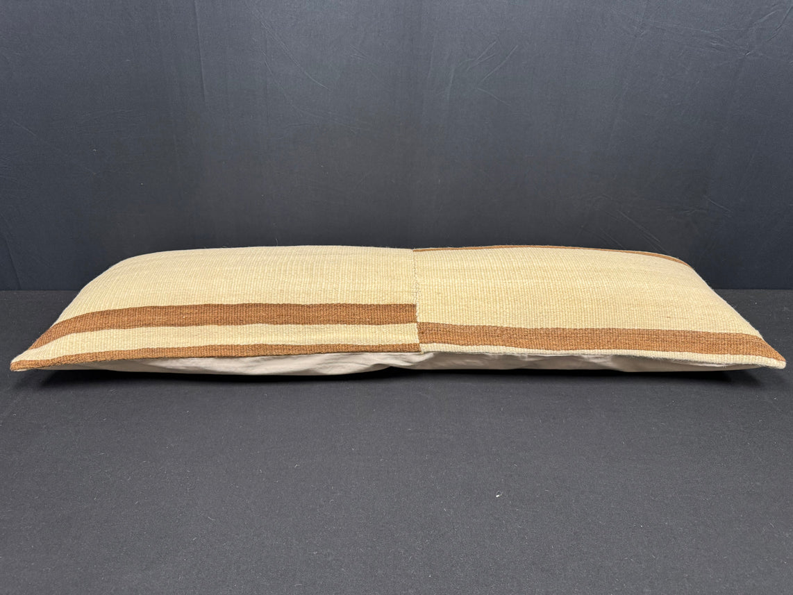 Turkish Hemp Pillow Cushion Natural Beige Brown Cushion Cover 14x45 #18027