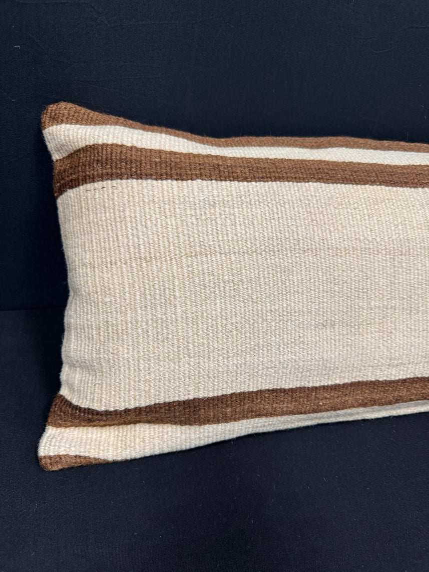 Turkish Hemp Pillow Cushion Natural Beige Brown Cushion Cover 14x45 #18027
